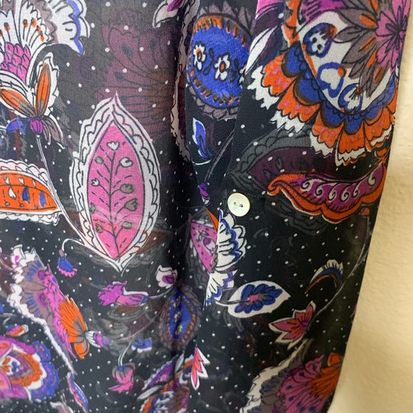 NWT Casual Studio Sheer Long Sleeve Paisley Blouse - Picture 5 of 6